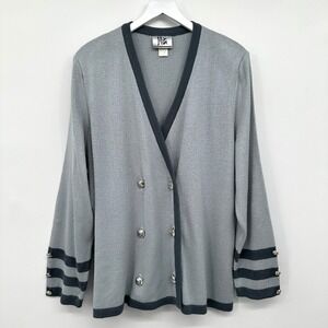 Vintage Mita Cardigan Sweater Size 3X Double Breasted Shoulder Pads Quiet Luxury